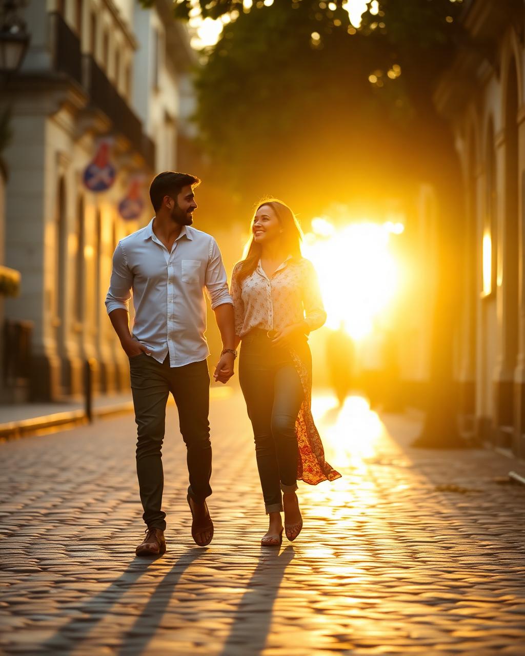 Caminhada ao pôr do sol